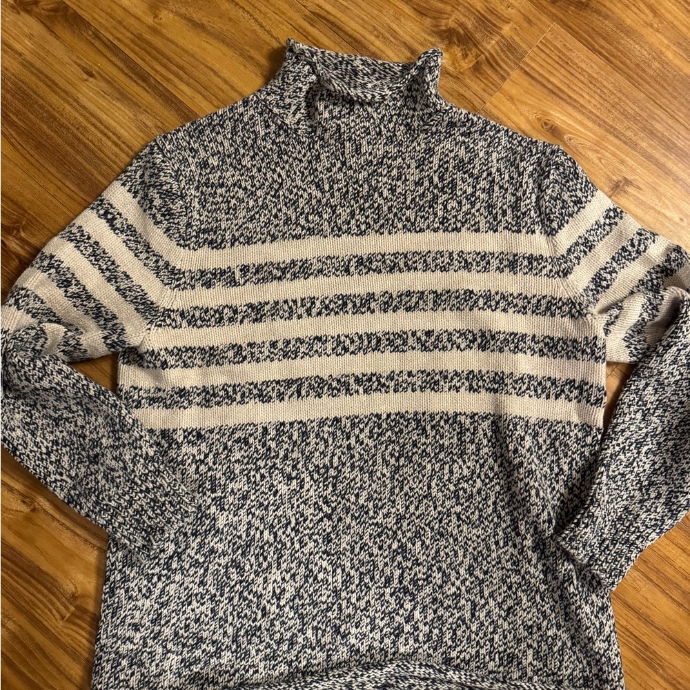 J. Crew Navy and White Knit Sweater